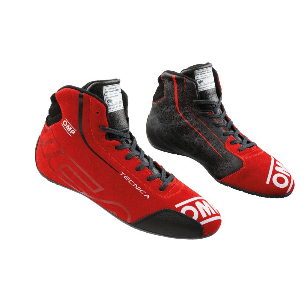 OMP IC0-0836-A01-073-42 Racing Shoes Tecnica My2025, FIA 8856-2018, Black / Red, Size 42 Photo-0