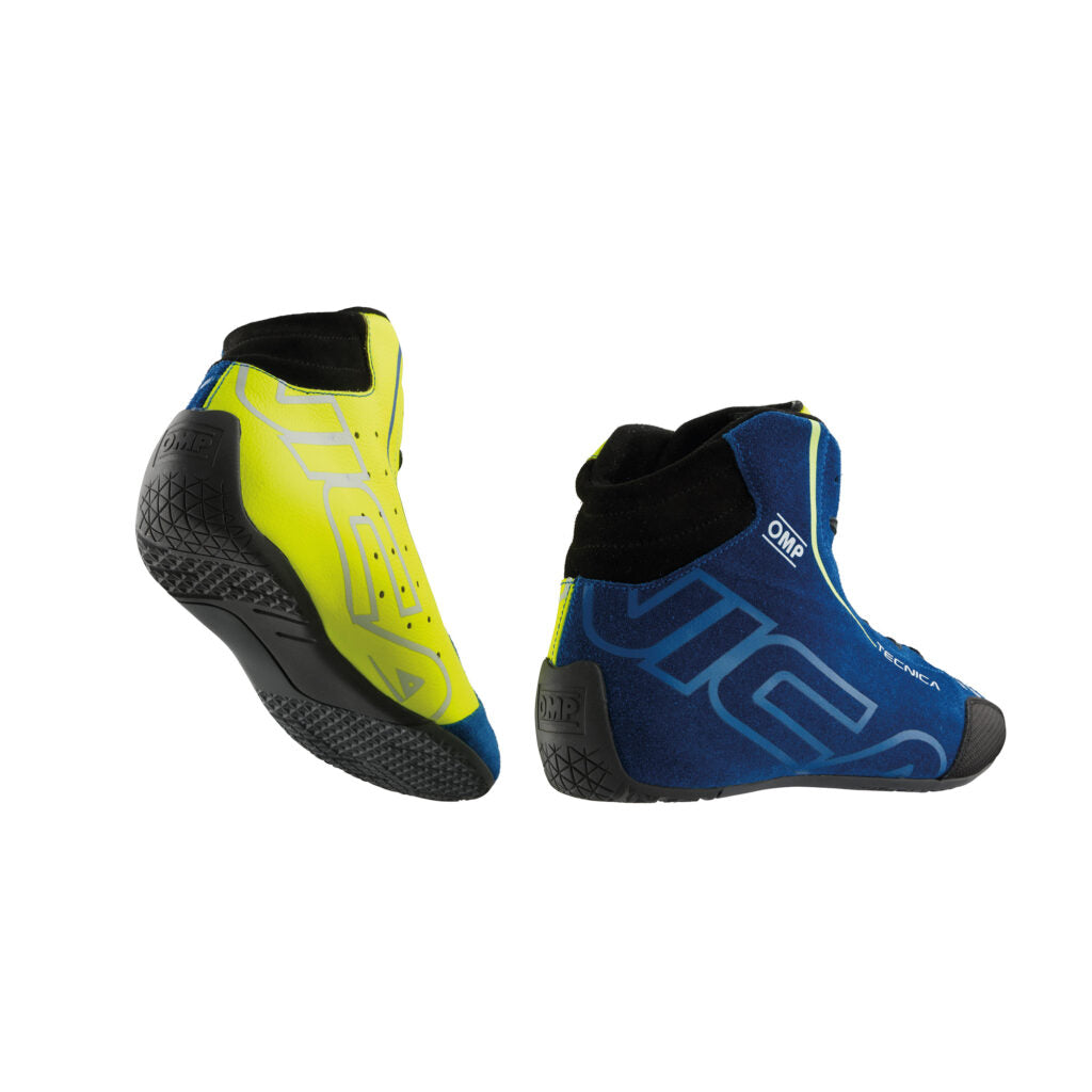OMP IC0-0836-A01-044-41 Racing Shoes Tecnica My2025, FIA 8856-2018, Blue / Yellow, Size 41 Photo-1