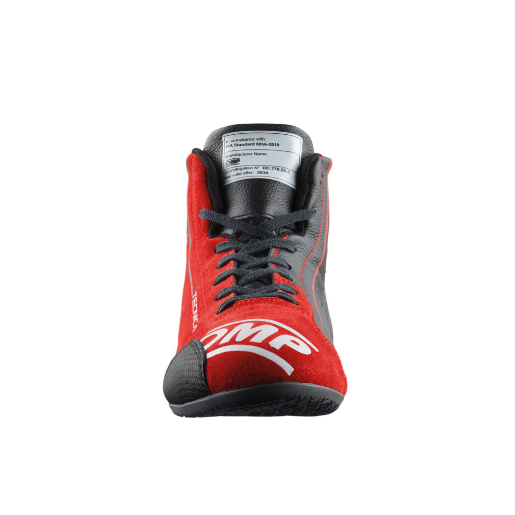 OMP IC0-0836-A01-073-39 Racing Shoes Tecnica My2025, FIA 8856-2018, Black / Red, Size 39 Photo-2