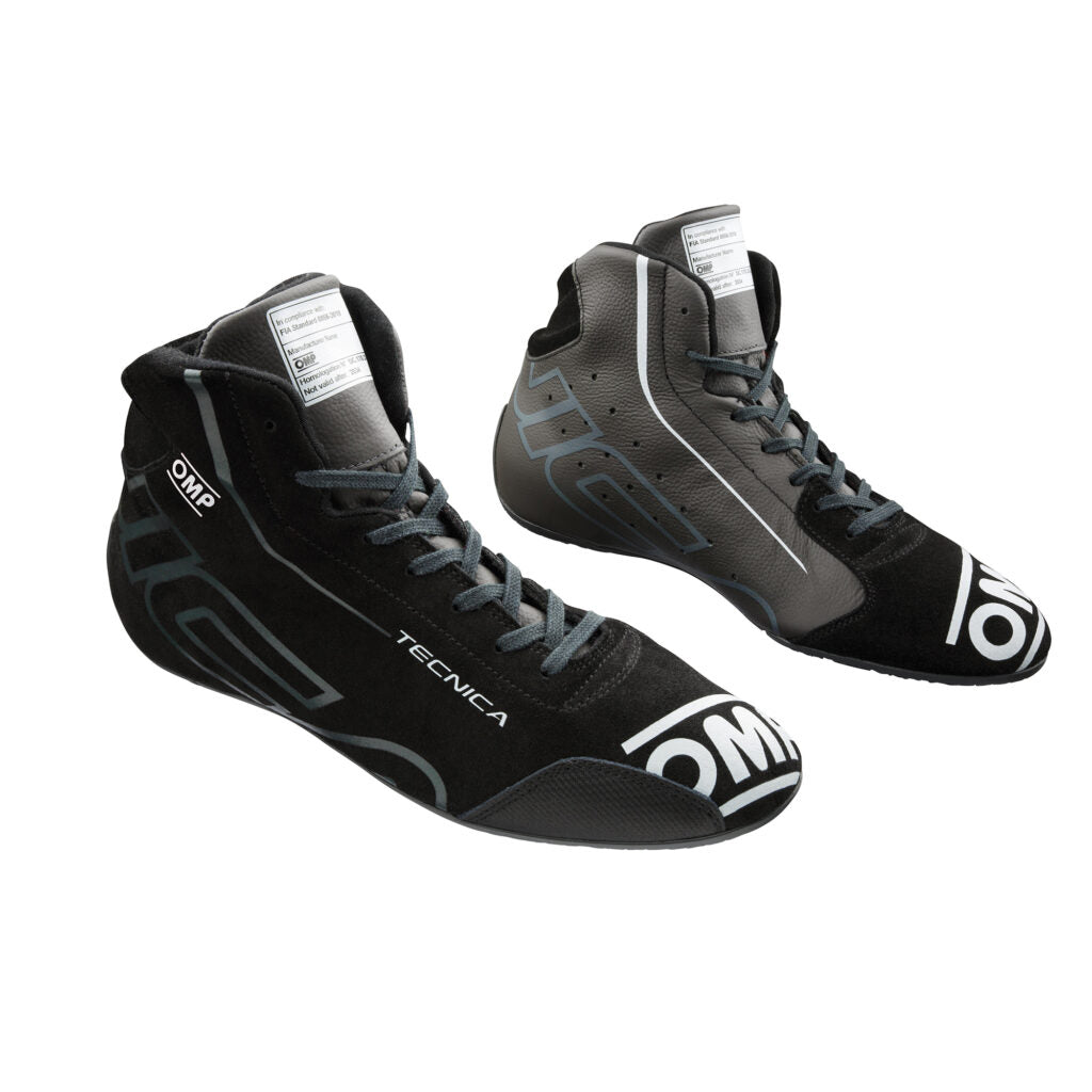 OMP IC0-0836-A01-077-44 Racing Shoes Tecnica My2025, FIA 8856-2018, Black / Anthracite, Size 44 Photo-0