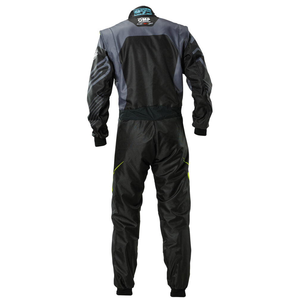 OMP KA0-1732-AK1-178-160 Karting Suit KS-2X Art for Kids, FIA 8877-2022, Black / Fluo Yellow, Size 160 Photo-1