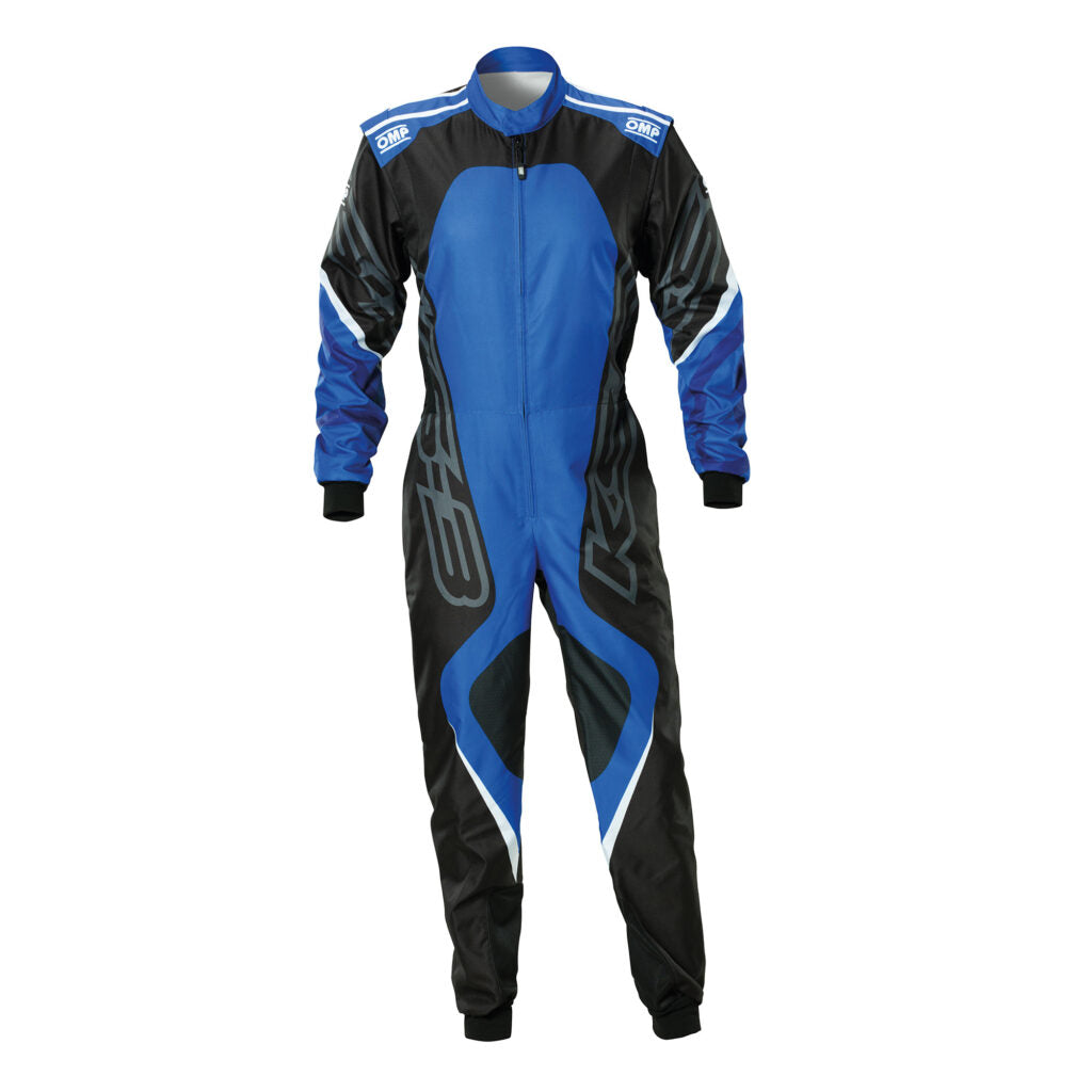 OMP KA0-1733-AK1-075-140 Karting Suit KS-3X Art for Kids, FIA 8877-2022, Black / Blue, Size 140 Photo-0