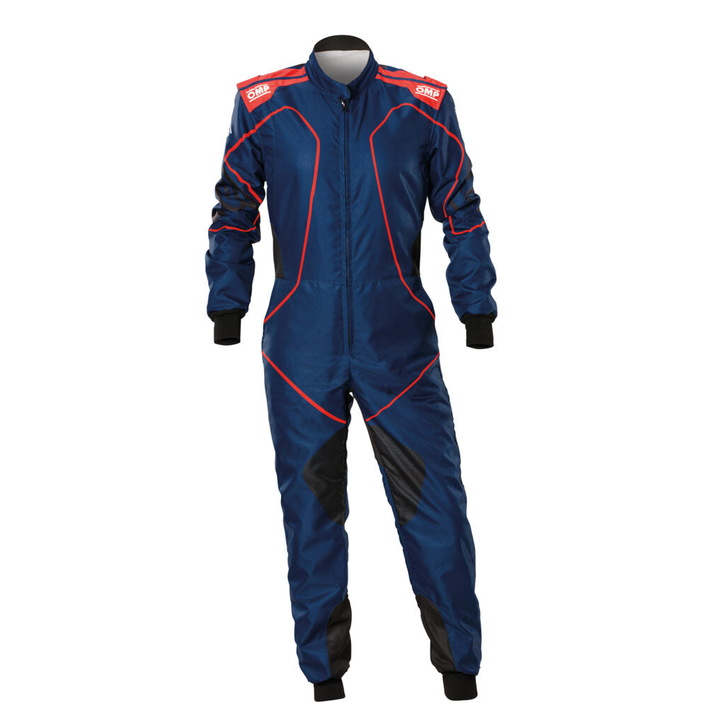OMP KA0-1733-AK2-048-120 Karting Suit KS-3X Art for Kids, FIA 8877-2022, Blue / Red, Size 120 Photo-0