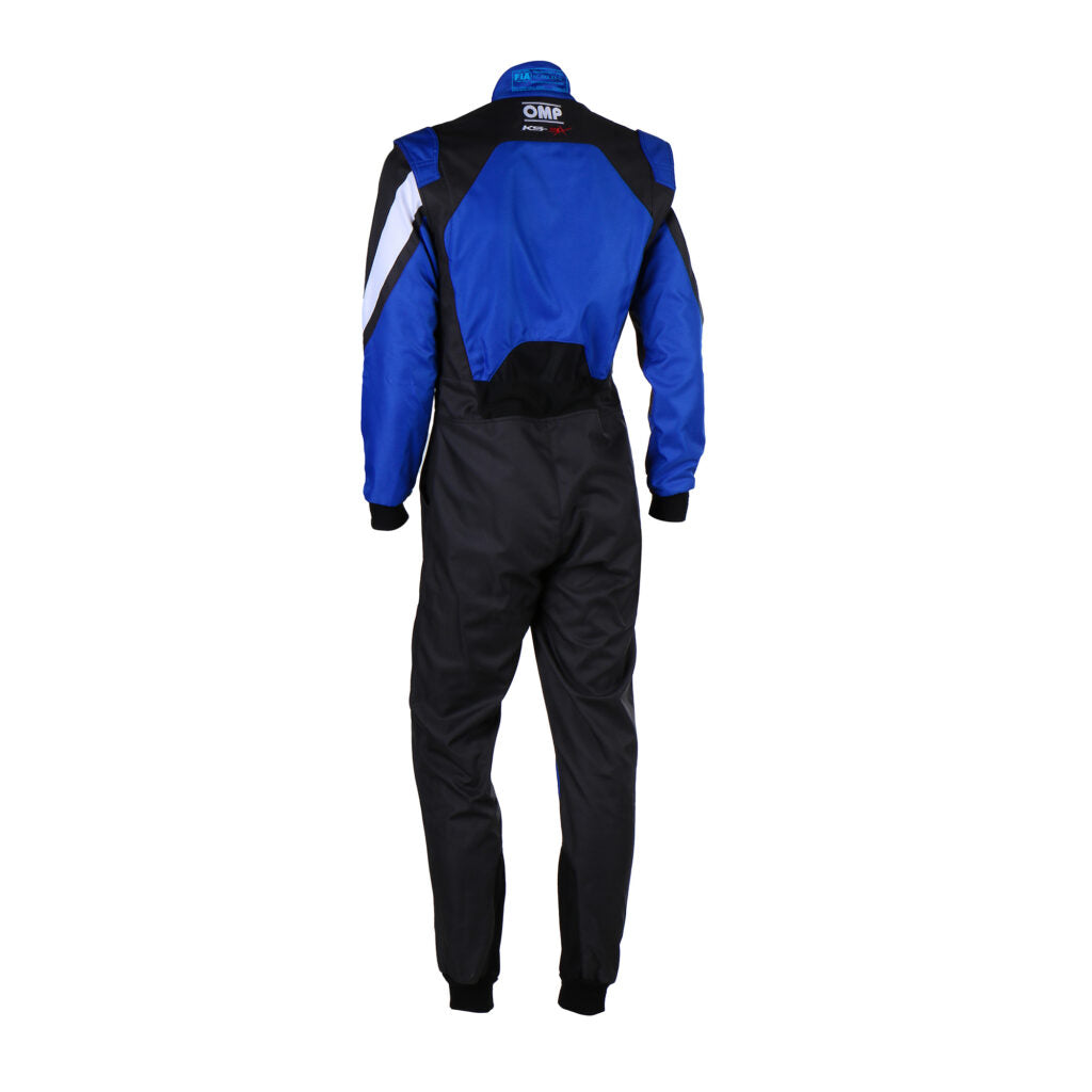 OMP KA0-1734-A01-075-44 Karting Suit KS-3X, FIA 8877-2022, Black / Blue, Size 44 Photo-1