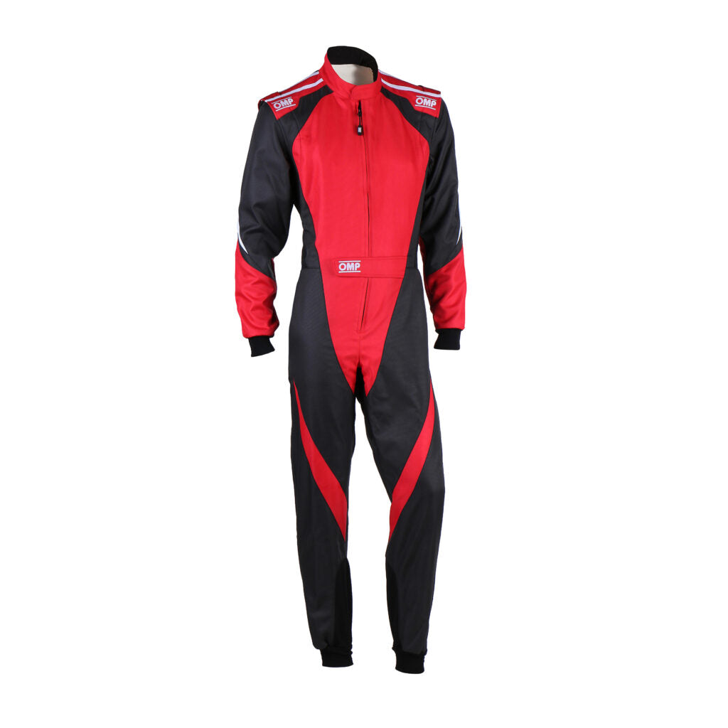 OMP KA0-1734-AK1-073-120 Karting Suit KS-3X for Kids, FIA 8877-2022, Black / Red, Size 120 Photo-0