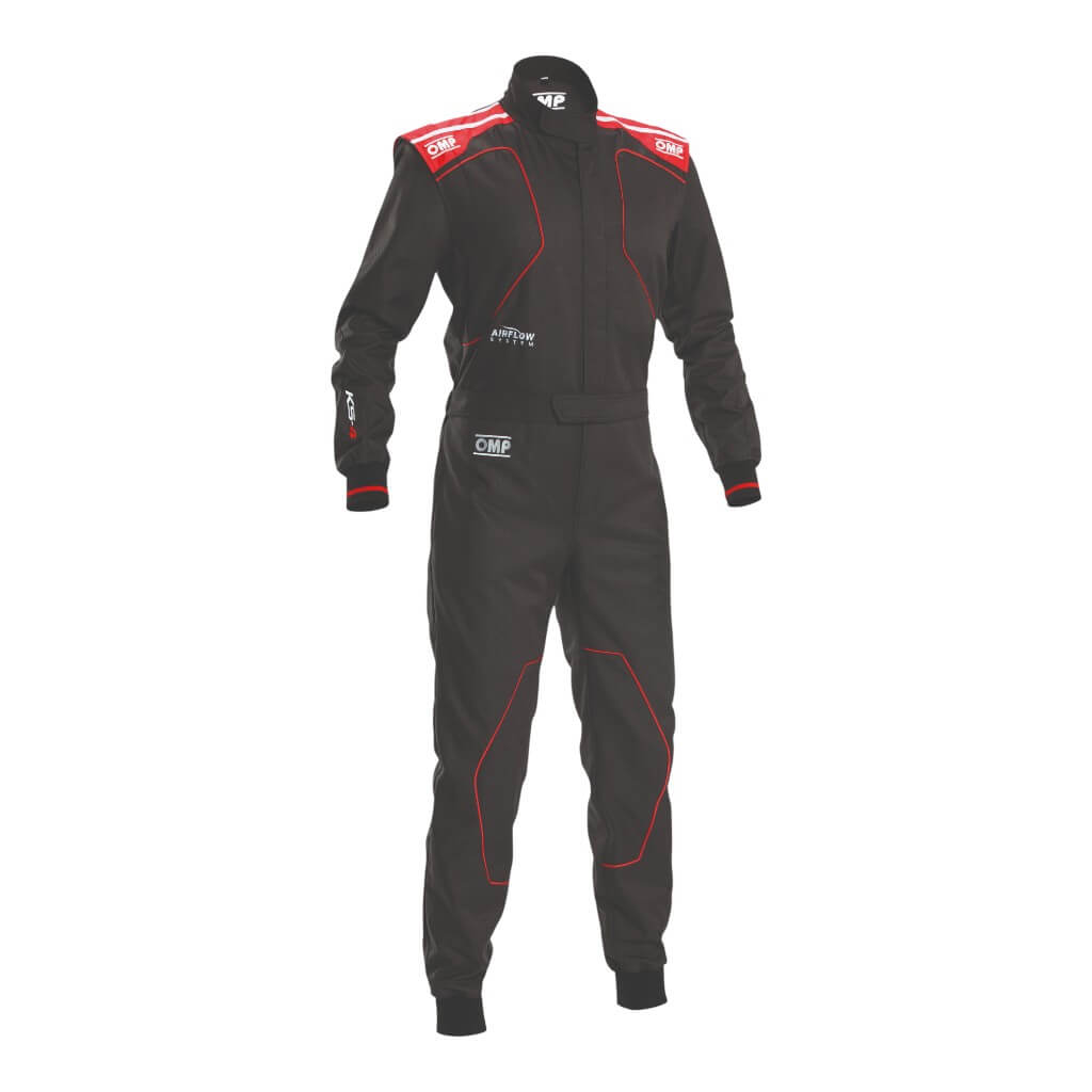 OMP KA0-1735-AK1-073-120 Child Kart Suit KS-4 MY2026, Black/Red, Size 120 Photo-0