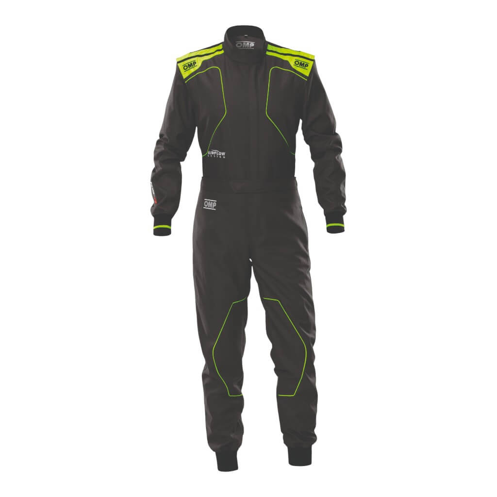 OMP KA0-1735-AK1-184-150 Child Kart Suit KS-4 MY2026, Anthracite/Fluo Yellow, Size 150 Photo-0