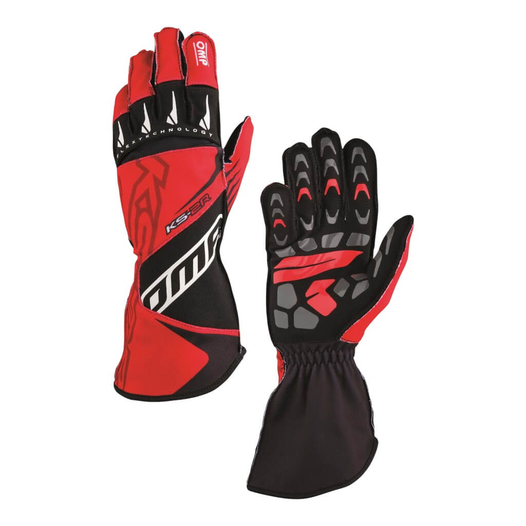 OMP KB0-2749-A01-060-M Karting Gloves KS-2R MY2022 (for Kids), Red / Black, Size M Photo-0
