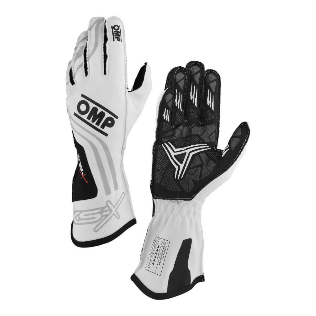 OMP KB0-2751-A01-020-006 Karting Gloves KS-X (for Kids), FIA 8877-2022, White, Size 6 Photo-0
