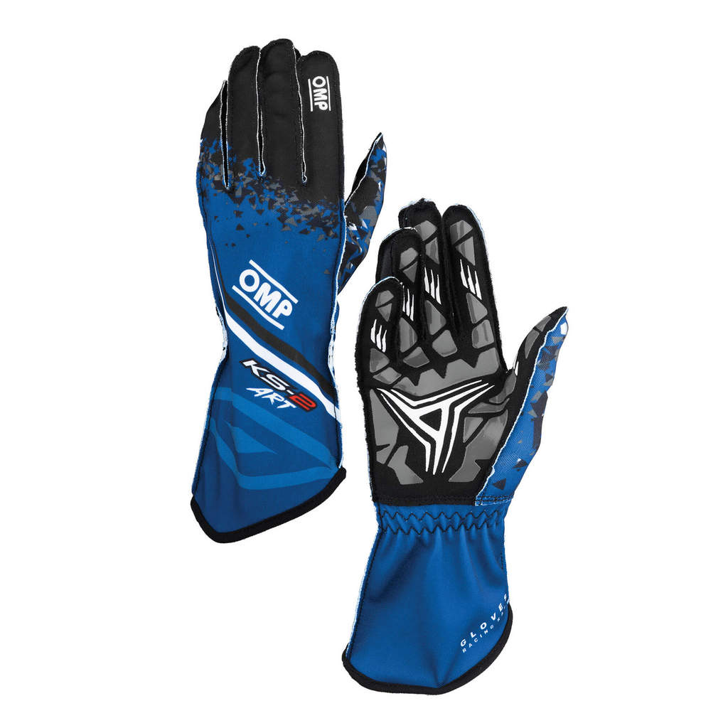 OMP KB0-2755-A01-146-005 Karting Gloves KS-2 Art My2025 for Kids, Blue / Black, Size 5 Photo-0