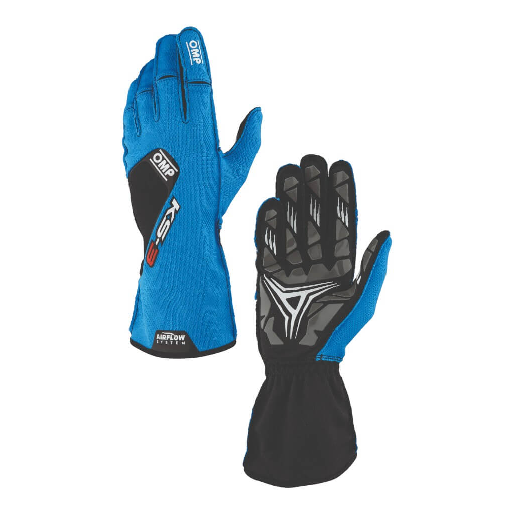OMP KB0-2756-A01-146-006 Child Kart Gloves KS-3 MY2026, Blue/Black, Size 6 Photo-0