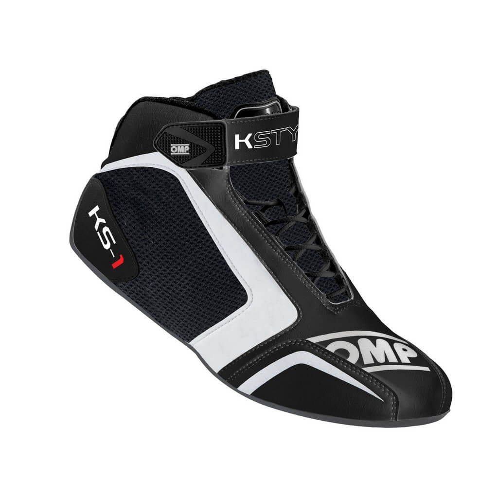 OMP KC0-0815-A01-070-44 (IC/81507044) Karting Shoes KS-1, Black / White, Size 44 Photo-0