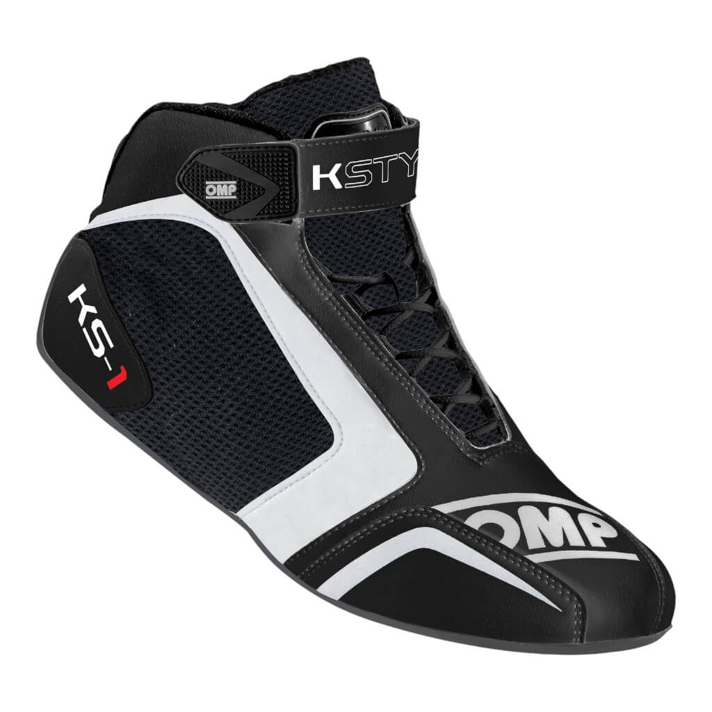 OMP KC0-0815-A01-070-42 Karting Shoes KS-1, Black / White, Size 42 Photo-0
