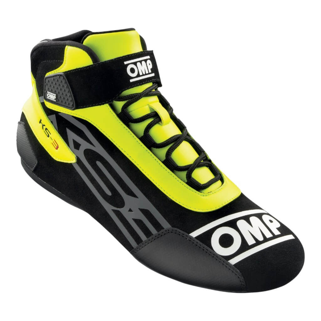 OMP KC0-0826-A01-178-47 Karting Shoes KS-3 MY2021, Black / Fluo Yellow, Size 47 Photo-0
