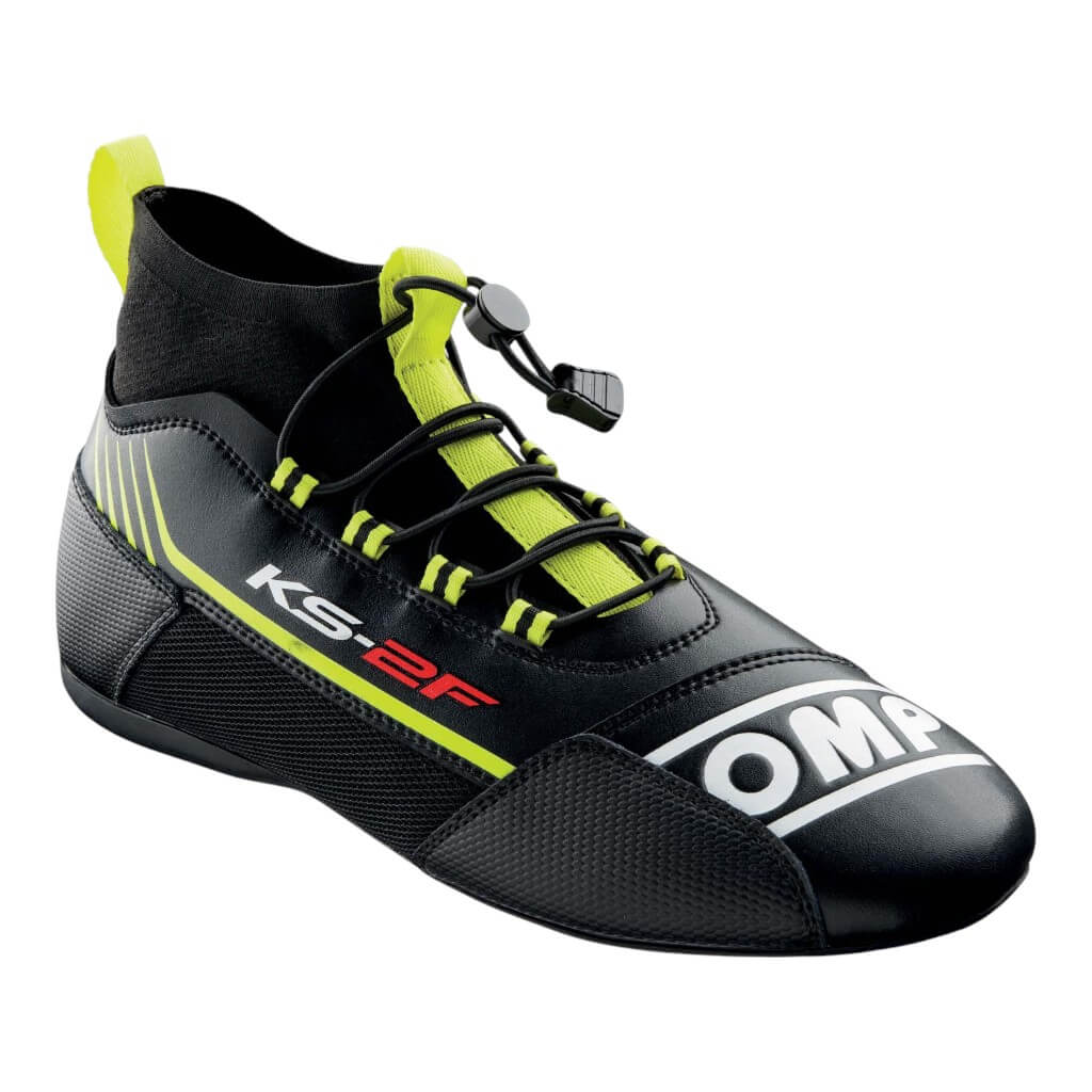 OMP KC0-0830-A01-178-47 Karting Shoes KS-2F, Black / Fluo Yellow, Size 47 Photo-0