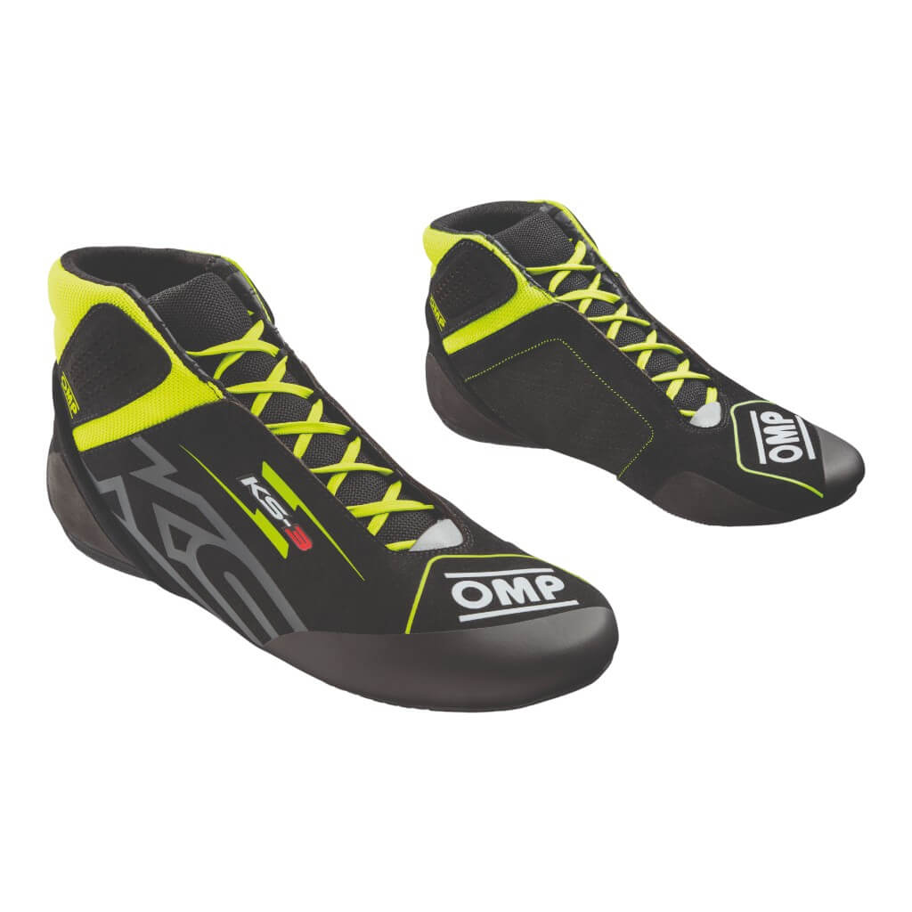 OMP KC0-0840-A01-178-47 Kart Shoes KS-3 MY2026, Black/Fluo Yellow, Size 47 Photo-0