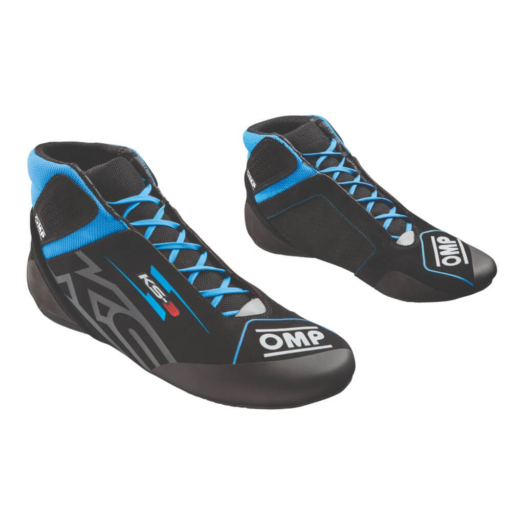 OMP KC0-0840-A01-275-45 Kart Shoes KS-3 MY2026, Black/Cyan, Size 45 Photo-0