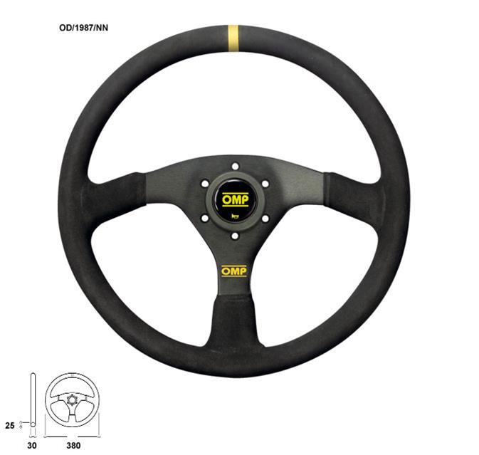 OMP OD0-1987-071 (OD/1987/NN) Steering wheel VELOCITA 380, suede, black, diam.380mm, reach 00mm Photo-0