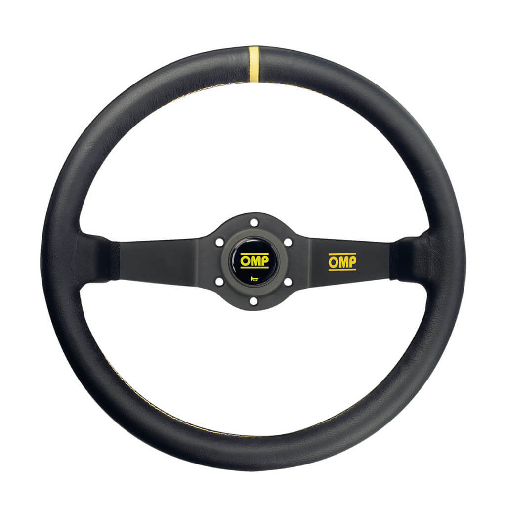 OMP OD0-1950-071 Steering Wheel Rally 350mm, Black Leather Photo-0