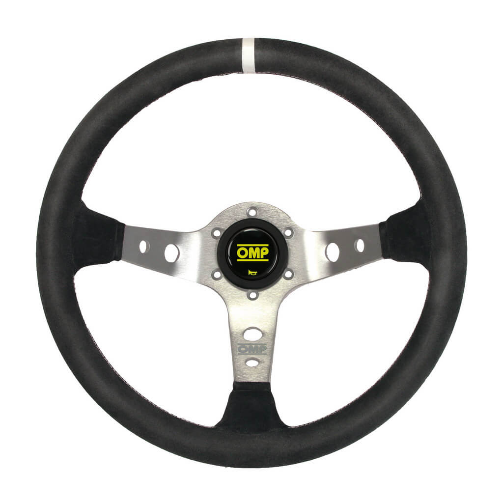 OMP OD0-1954-371 Steering Wheel Corsica 350mm, Black/Silver Suede Photo-0
