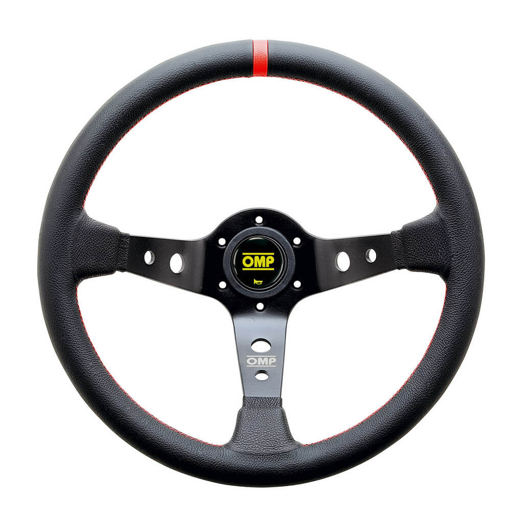 OMP OD0-1956-073 Steering Wheel Corsica 350mm, Black/Red Suede Photo-0