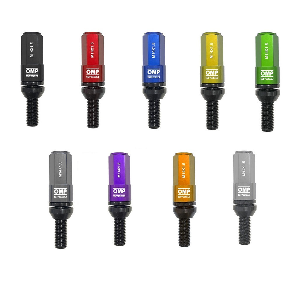 OMP OMPS09971201 Wheel Bolt with Alu.. Shell M12x1.25 Hex: 17-19 L:28mm Black 20+1/BOX Photo-0