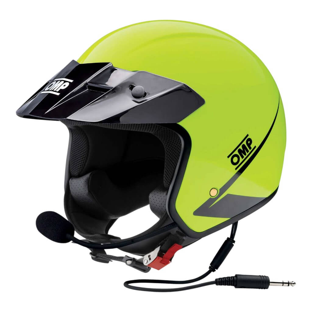 OMP SC0-0617-A02-099-XL Open-Face Karting Helmet Star J Intercom MY2024, Fluo Yellow, Size XL Photo-0