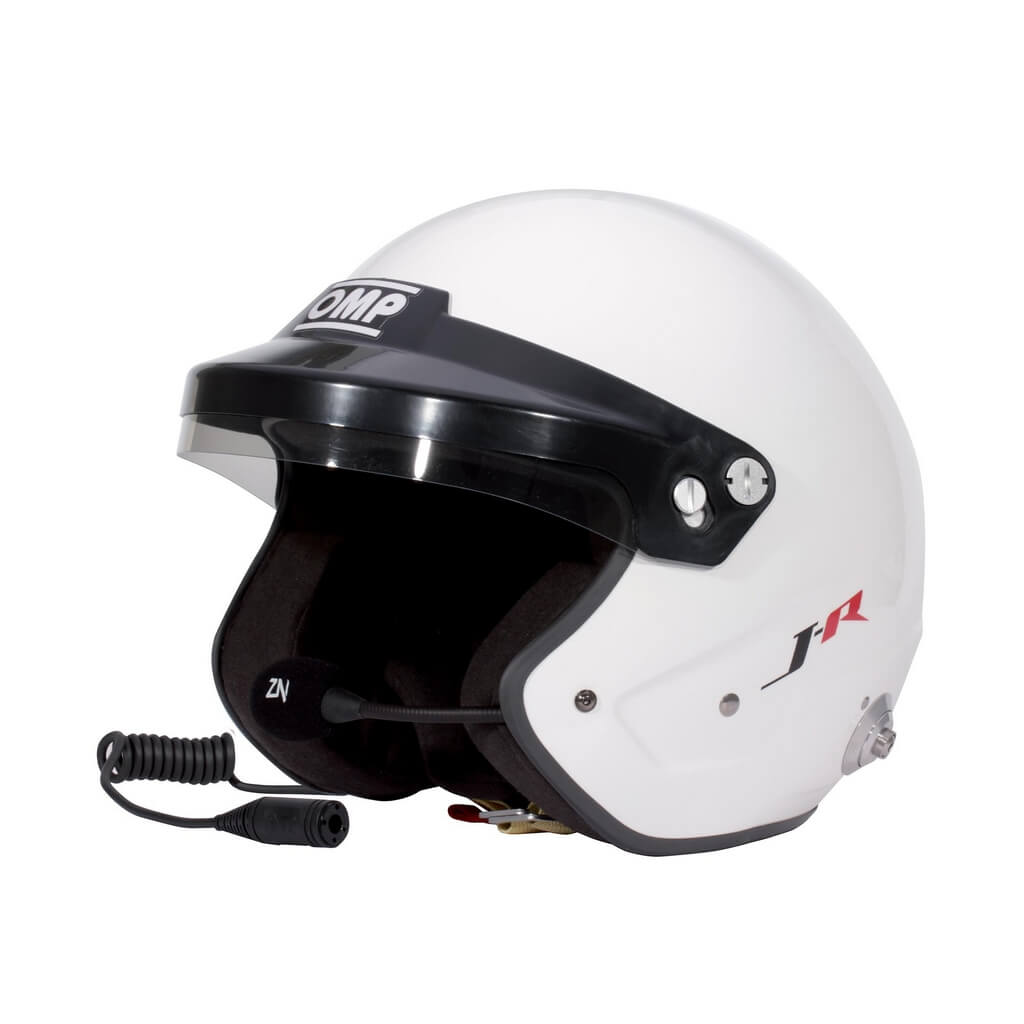 OMP SC0-0801-B01-020-L Open-Face Racing Helmet J-Rally, FIA 8859-2024 White, Size L Photo-0