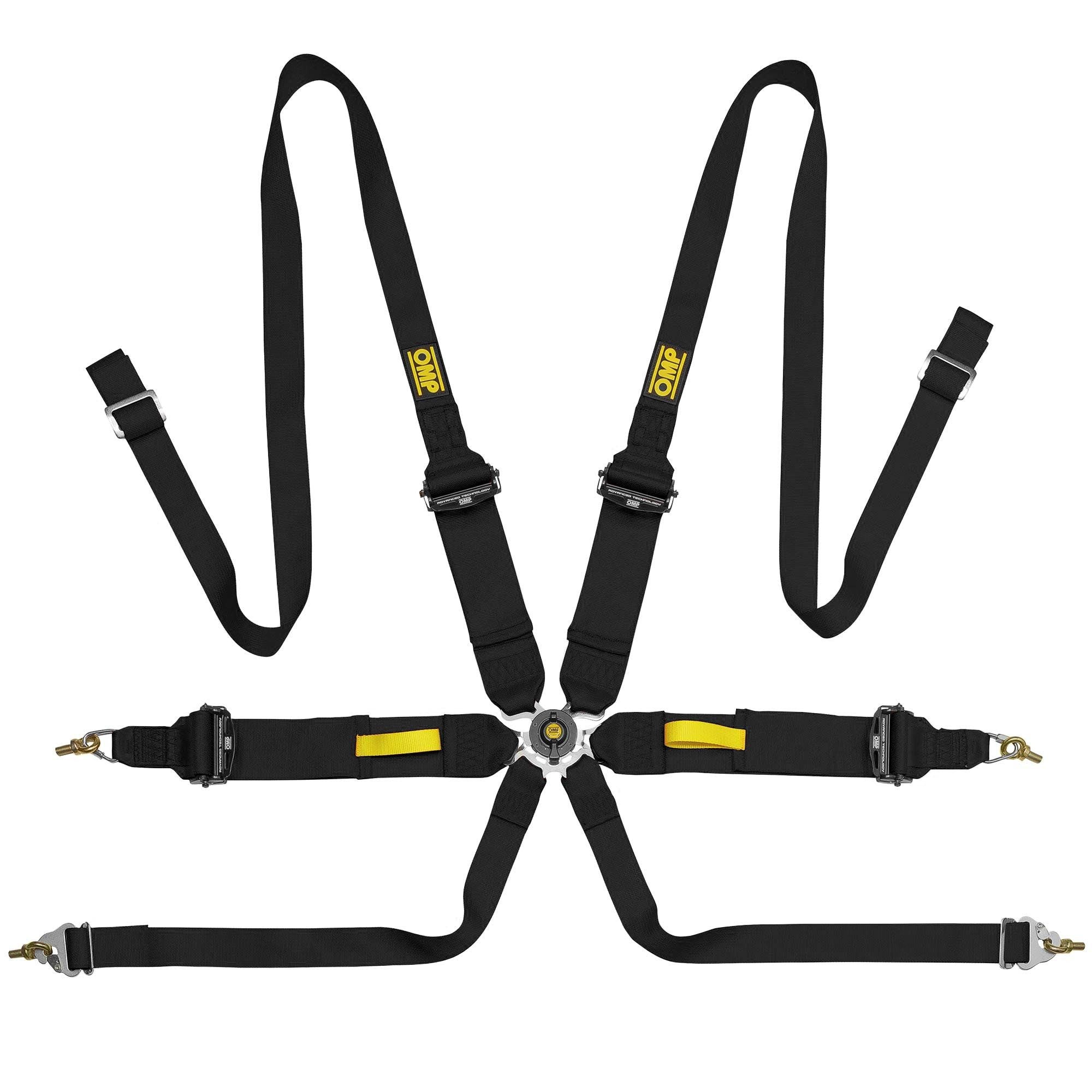 OMP DA0-0203-A02-071 Safety Harness Tecnica 3"+2", 6-point, FIA 8853-2016, Black Photo-0