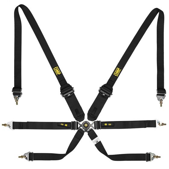 OMP DA0-0205-A02-071 (DA0205BHSL071) Seat belts Saloon Pull Down, alum. reg., 2/3-2-2 ", FIA 8853-2016, black Photo-0
