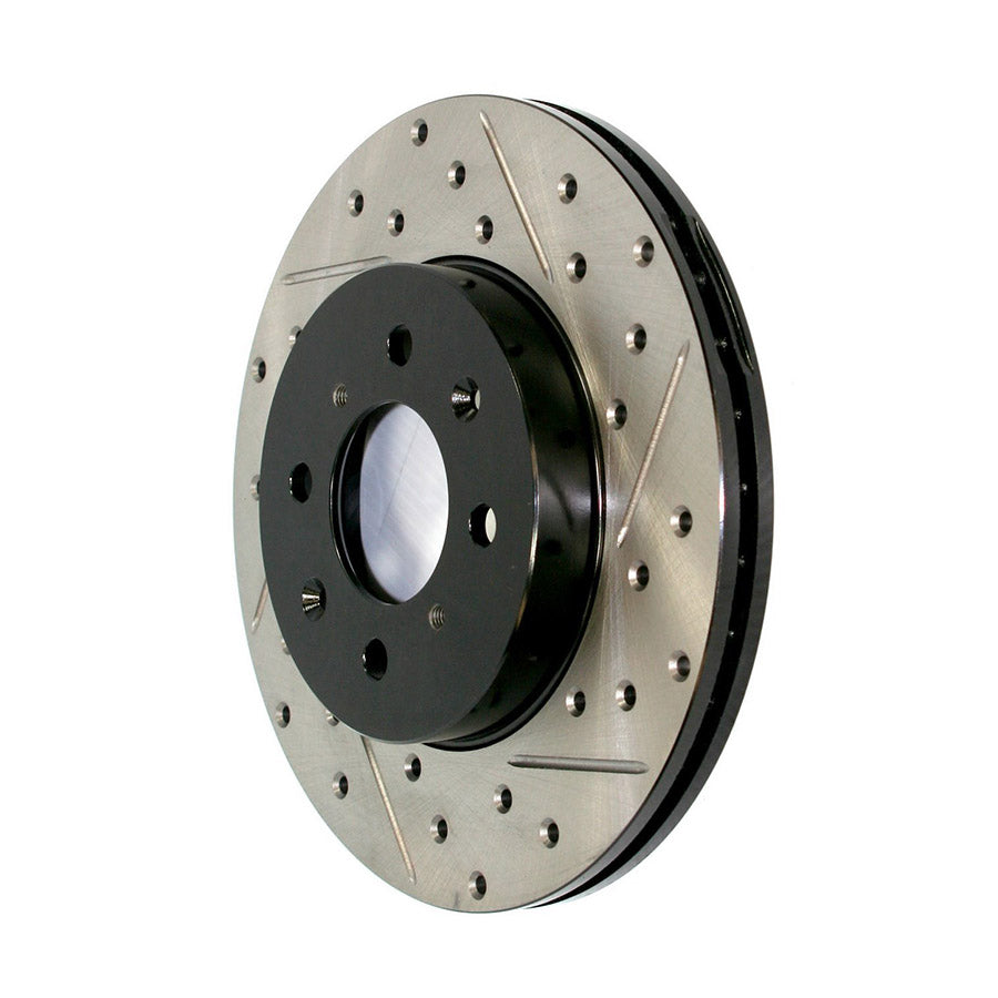 STOPTECH 127.42101R Rear Sport Drilled & Slotted Rotor Right INFINITI/NISSAN 350Z/370Z/G37/Q60 2008-2019 Photo-0