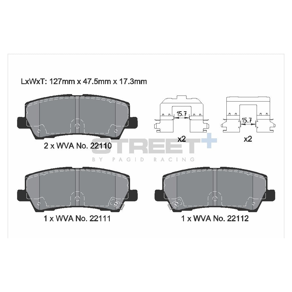 PAGID T8011SP2001 Rear Brake Pads for STREET+ for FORD Mustang Coupe / Convertible 2014- Photo-1