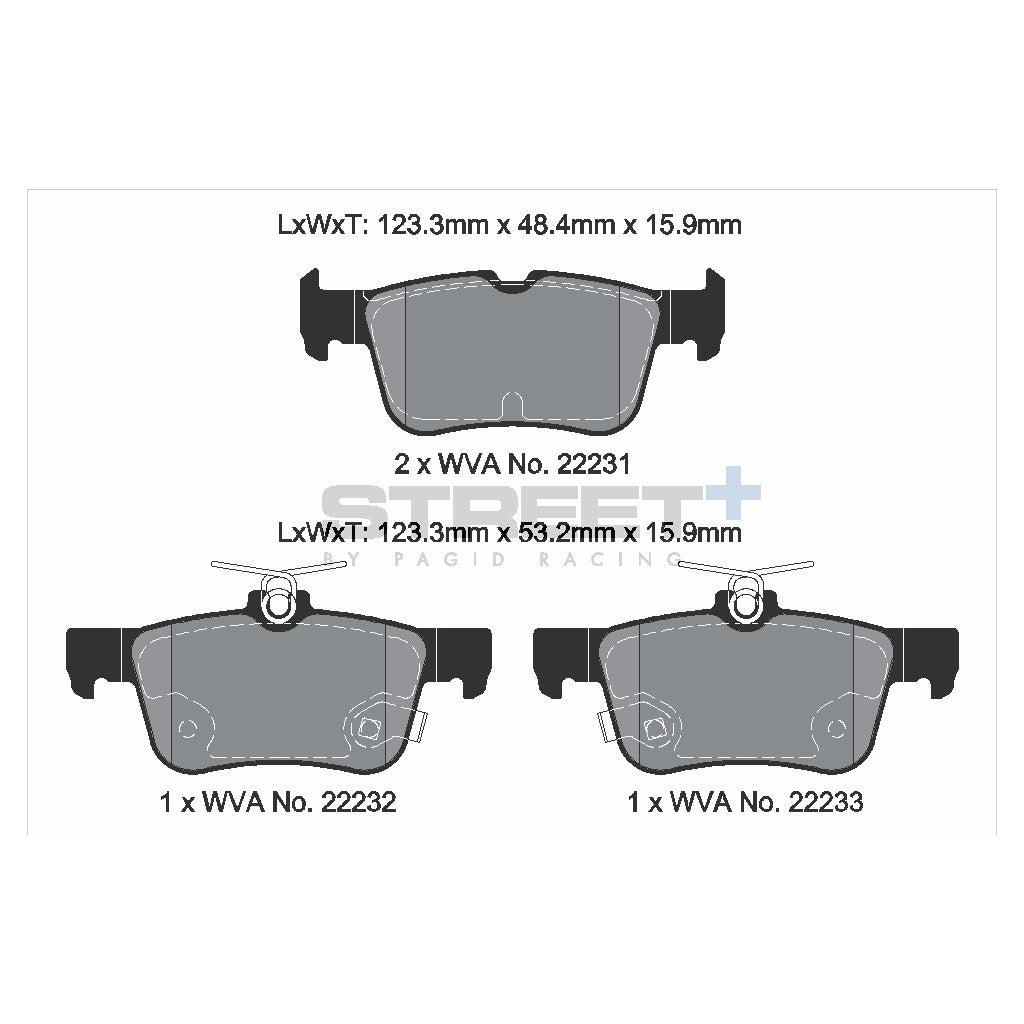 PAGID T8013SP2001 Rear Brake Pads STREET+ for FORD MONDEO V Saloon (CD) / LINCOLN MKZ Photo-1
