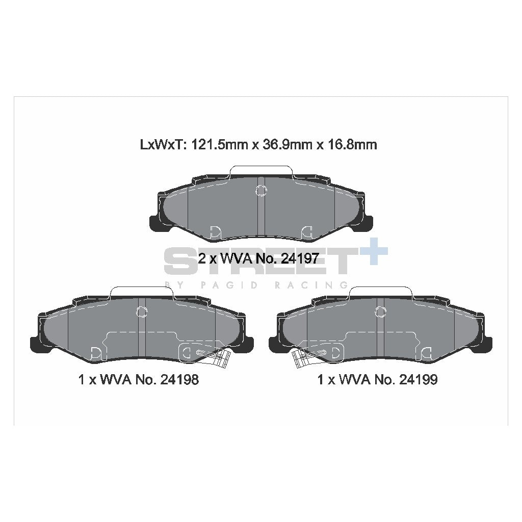 PAGID T8063SP2001 Rear Brake Pads STREET+ for CHEVROLET Convertible (C6) 2005-2013 Photo-1