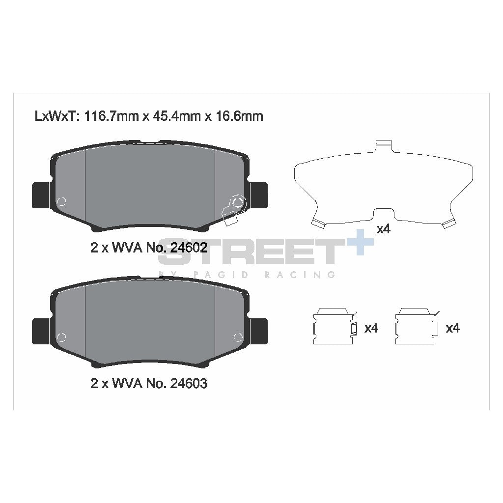 PAGID T8081SP2001 Rear Brake Pads STREET+ for JEEP Cherokee (KK) / Wrangler (JK/JL) Photo-1