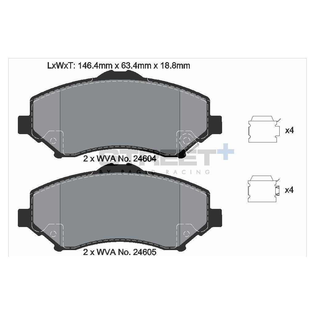 PAGID T8082SP2001 Front Brake Pads for STREET+ for DODGE Nitro / JEEP WRANGLER III-IV Photo-1