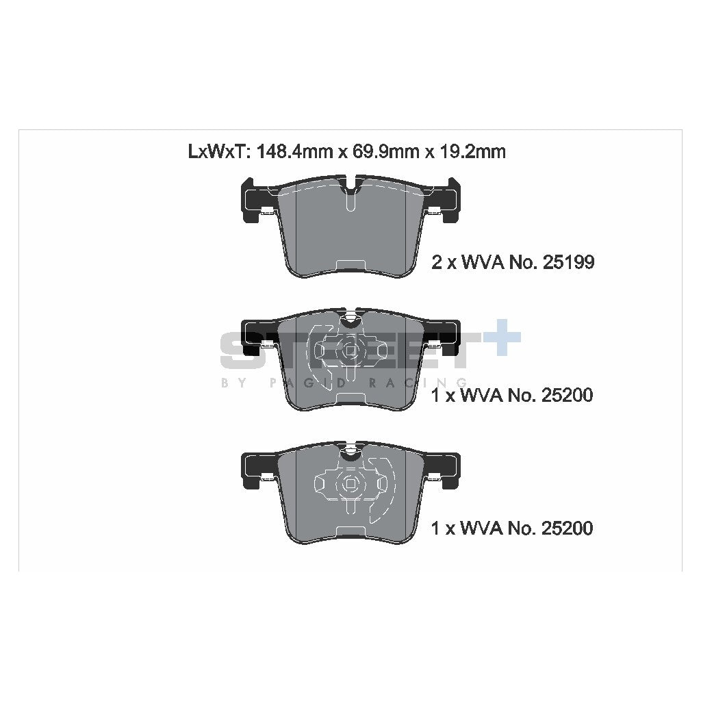 PAGID T8113SP2001 Front Brake Pads STREET+ for BMW 2 Series (F22) / 3 Series (F30) / 4 Series (F32) / X3 (F25) / X4 (F26) Photo-1