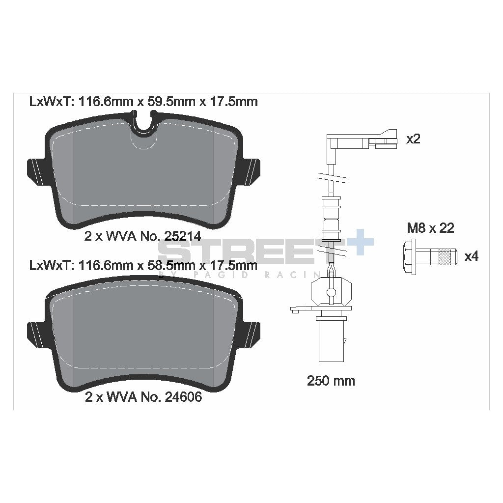 PAGID T8114SP2001 Rear Brake Pads for STREET+ for AUDI A8 D4 / VW Phideon Photo-1