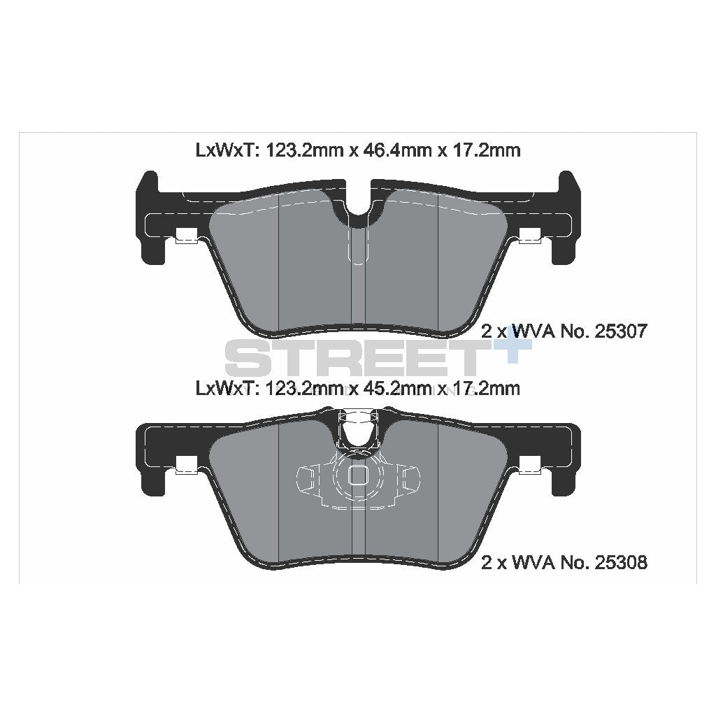 PAGID T8117SP2001 Rear Brake Pads STREET+ for BMW F20 / F21 / F23 / F30 / F31 / F32 Photo-1