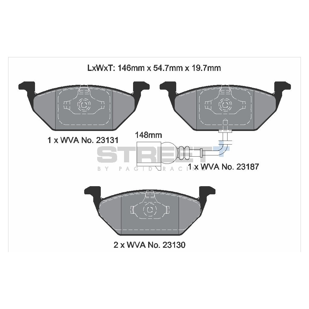PAGID T8164SP2001 Front Brake Pads for STREET+ for AUDI A3 (8P1) / VW Golf VI (5K1) / SEAT Leon (1M1) Photo-1