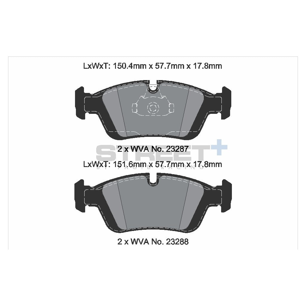 PAGID T8168SP2001 Front Brake Pads STREET+ for BMW E36/E46 Photo-1