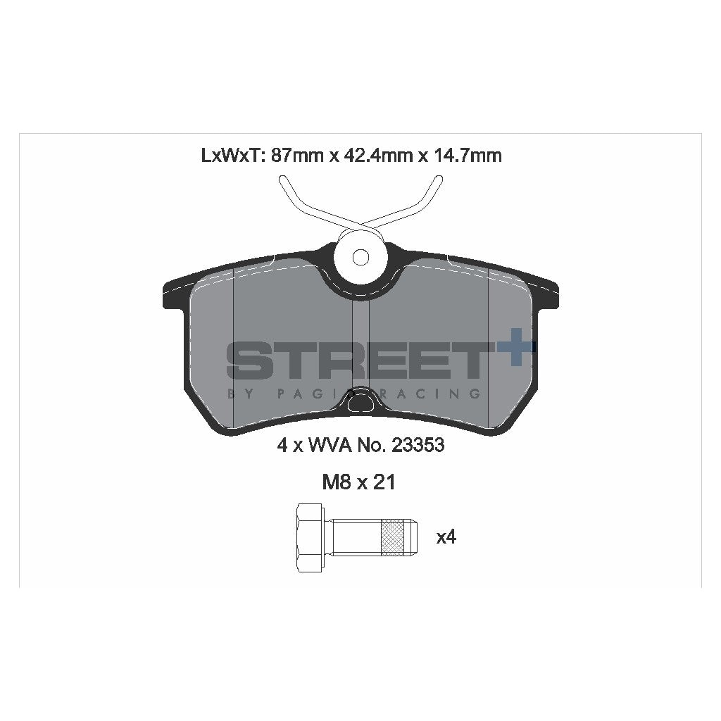 PAGID T8170SP2001 Rear Brake Pads for STREET+ for FORD Focus (DFW / DNW) / VI (CB1, CCN) Photo-1