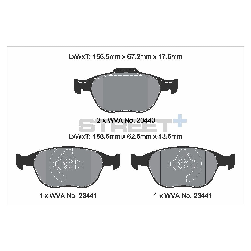 PAGID T8174SP2001 Front Brake Pads for STREET+ for FORD Focus RS 2002-2004 Photo-1