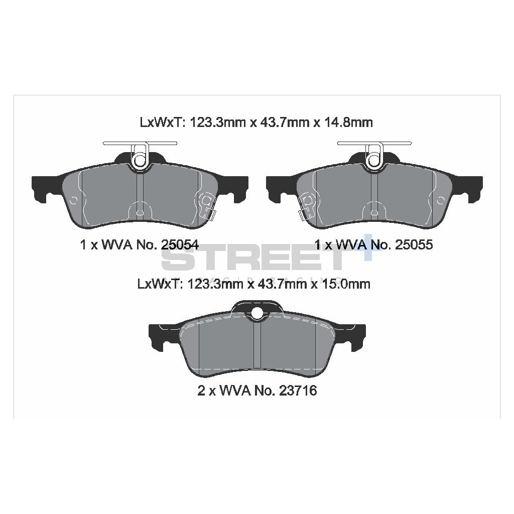 PAGID T8196SP2001 Rear Brake Pads STREET+ for HONDA Civic (FK) 2011-2017 Photo-1