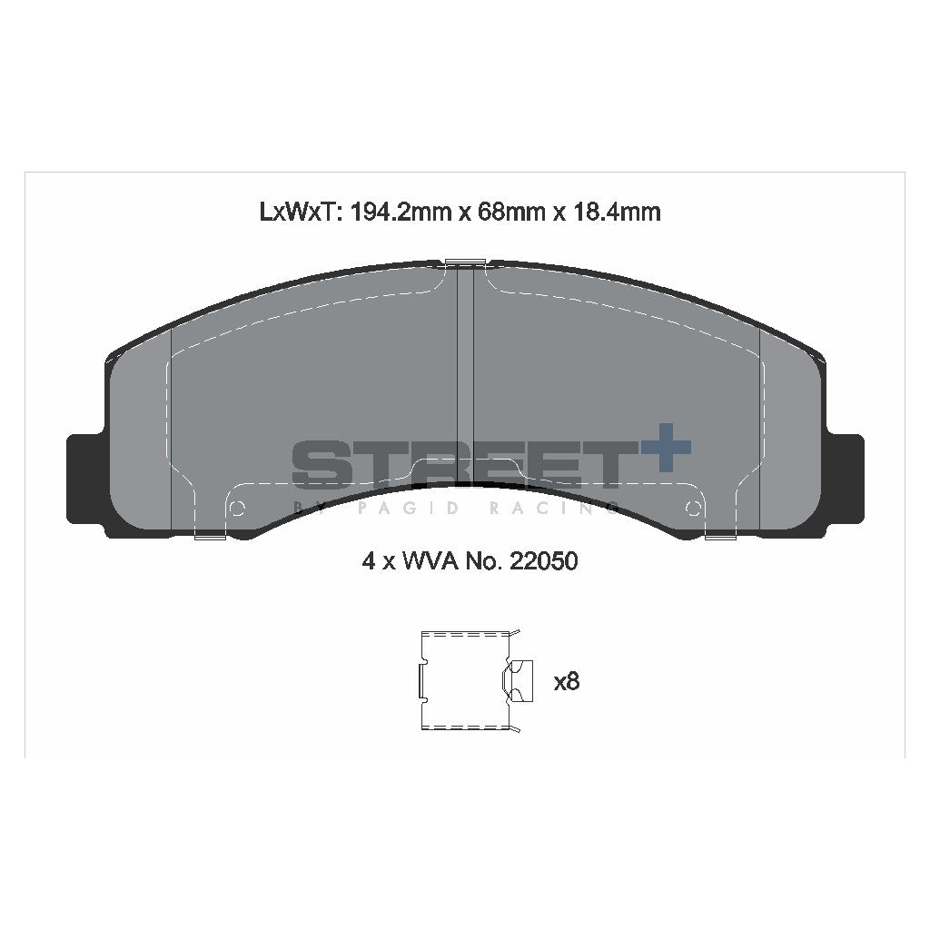 PAGID T8208SP2001 Front Brake Pads for STREET+ for FORD F-150 Crew Cab Pickup 2014 Photo-1