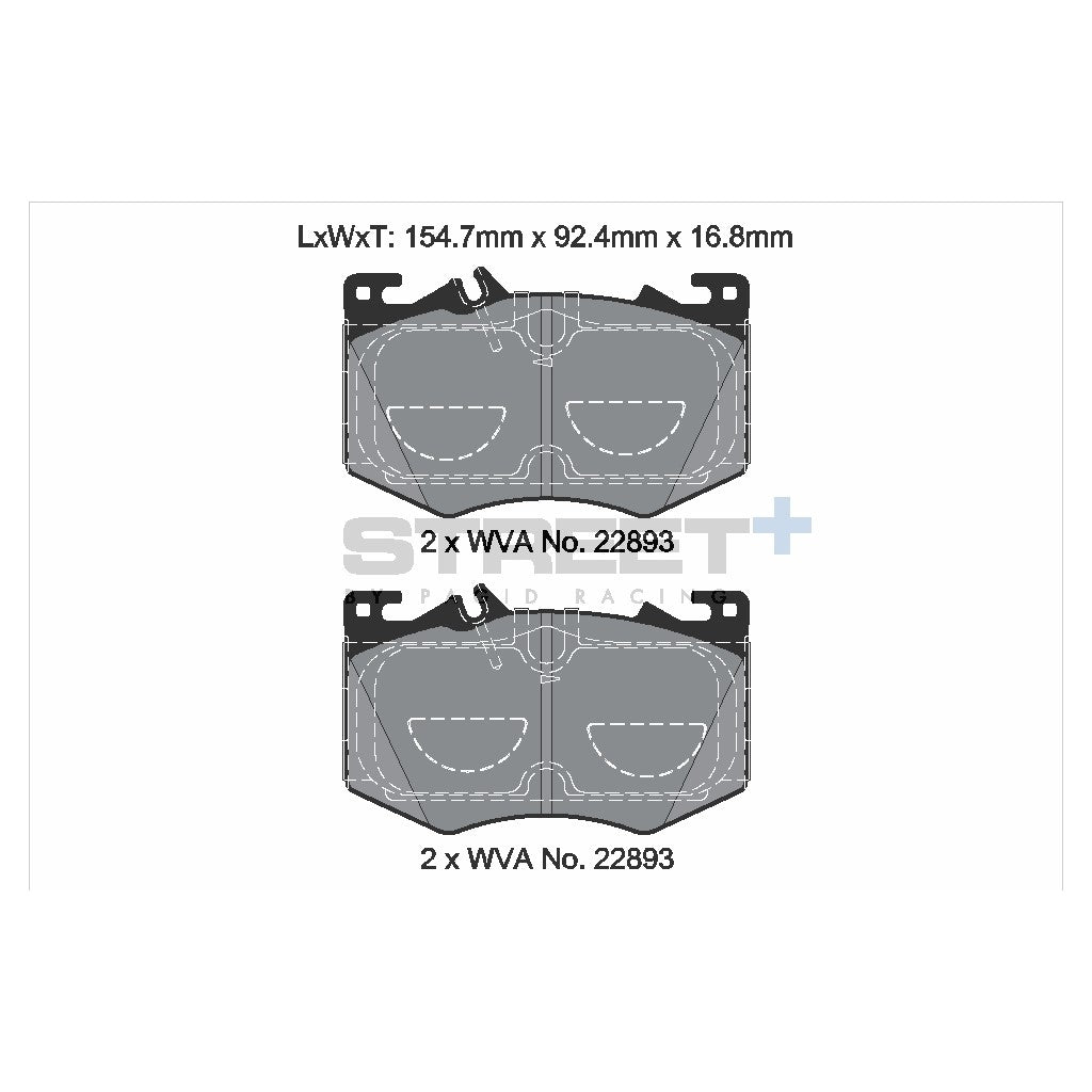 PAGID T8211SP2001 Front Brake Pads for STREET+ for MERCEDES-BENZ A-Class (W177) / GLA (H247) / CLA (C118) / GLB (X247) Photo-1
