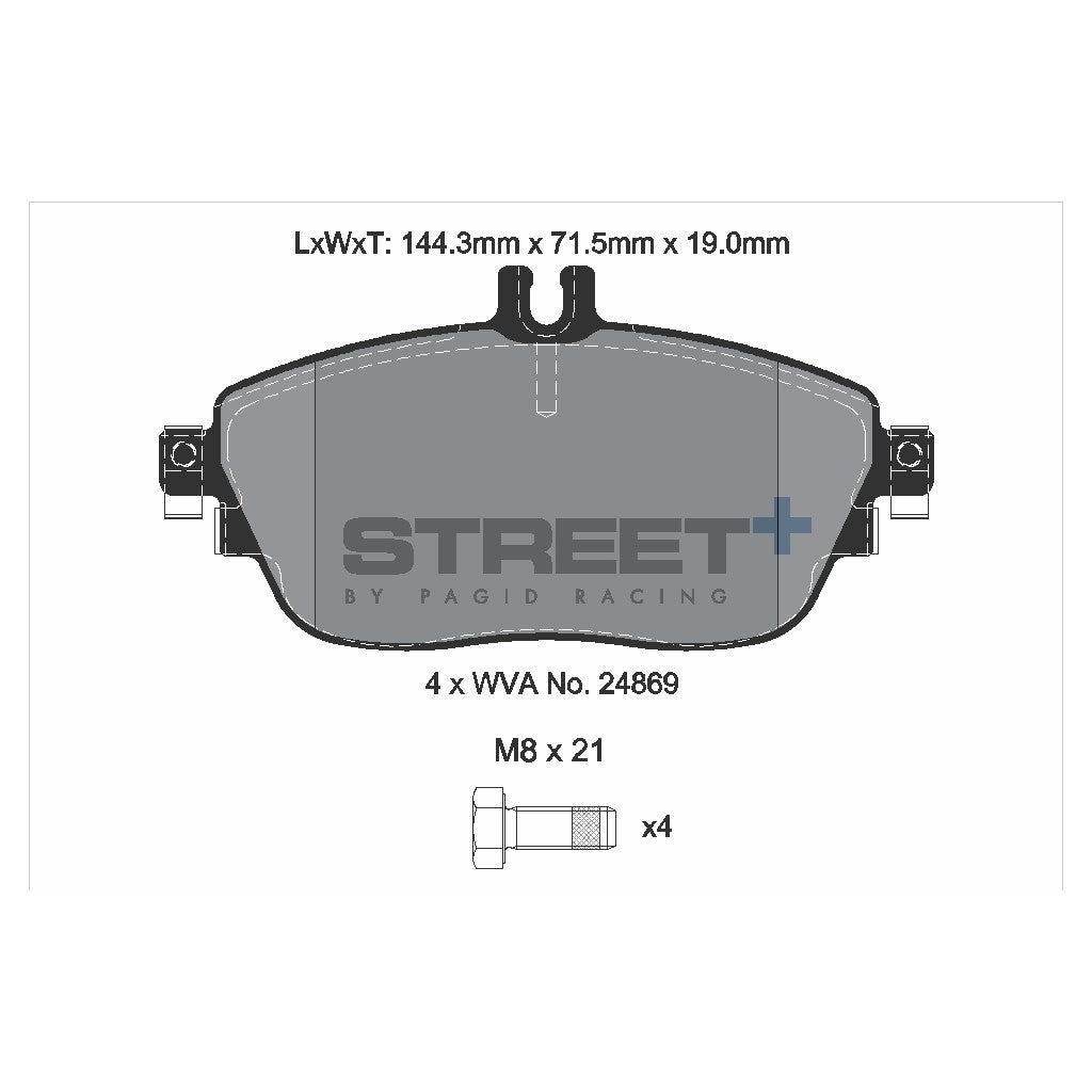 PAGID T8215SP2001 Front Brake Pads STREET+ for MERCEDES-BENZ B-CLASS Sports Tourer (W246/W242) Photo-1