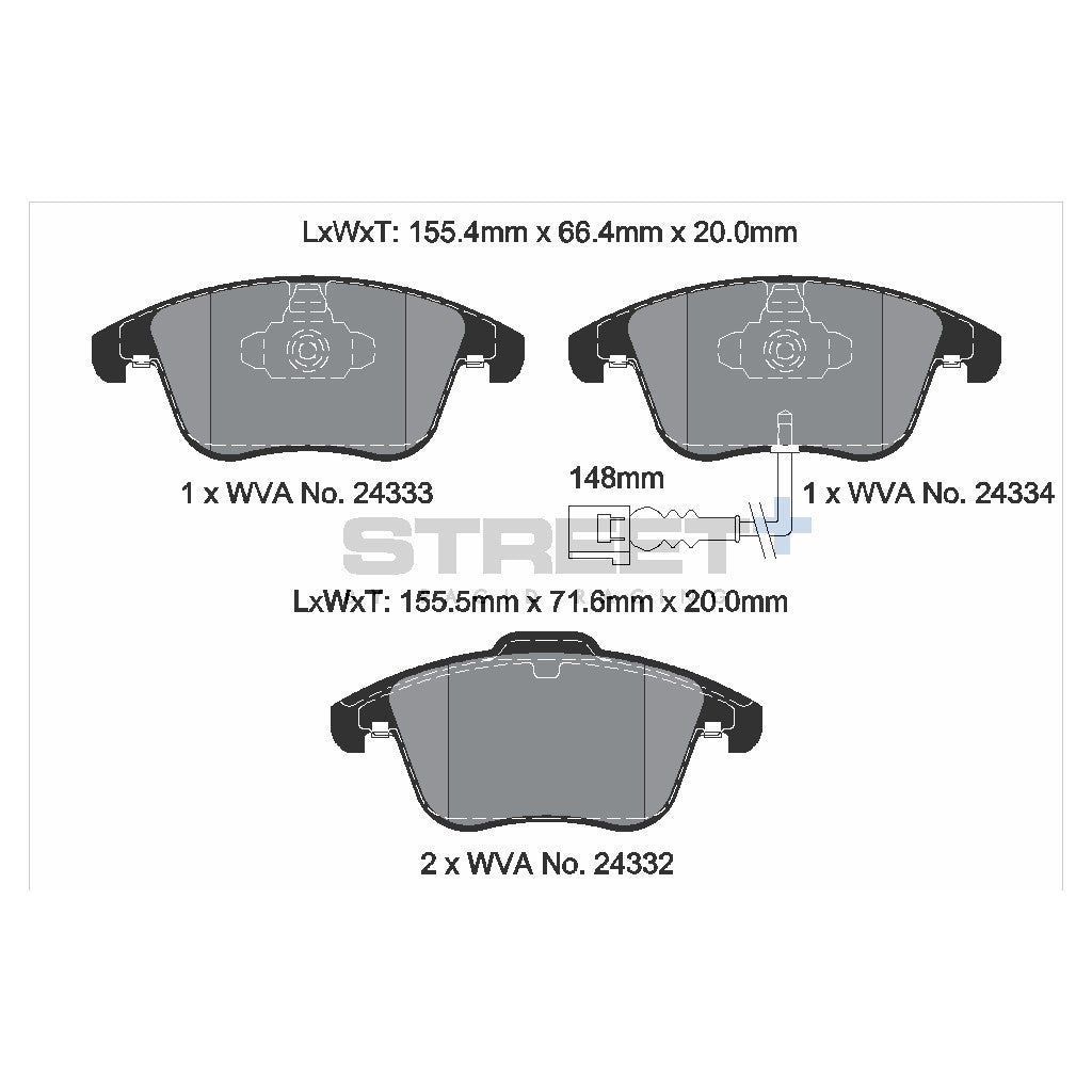 PAGID T8219SP2001 Front Brake Pads STREET+ for AUDI Q3 (84B/84G) / VW Passat B7 (A42/A43) Photo-1