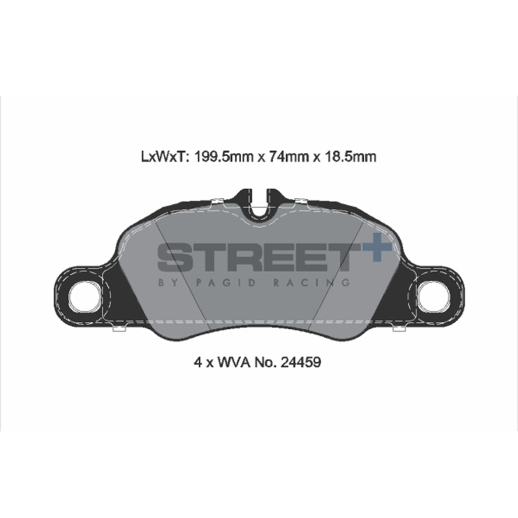 PAGID T8225SP2001 Front Brake Pads STREET+ for PORSCHE Cayman GTS (981) / 911 Carrera 4 (991) Photo-1