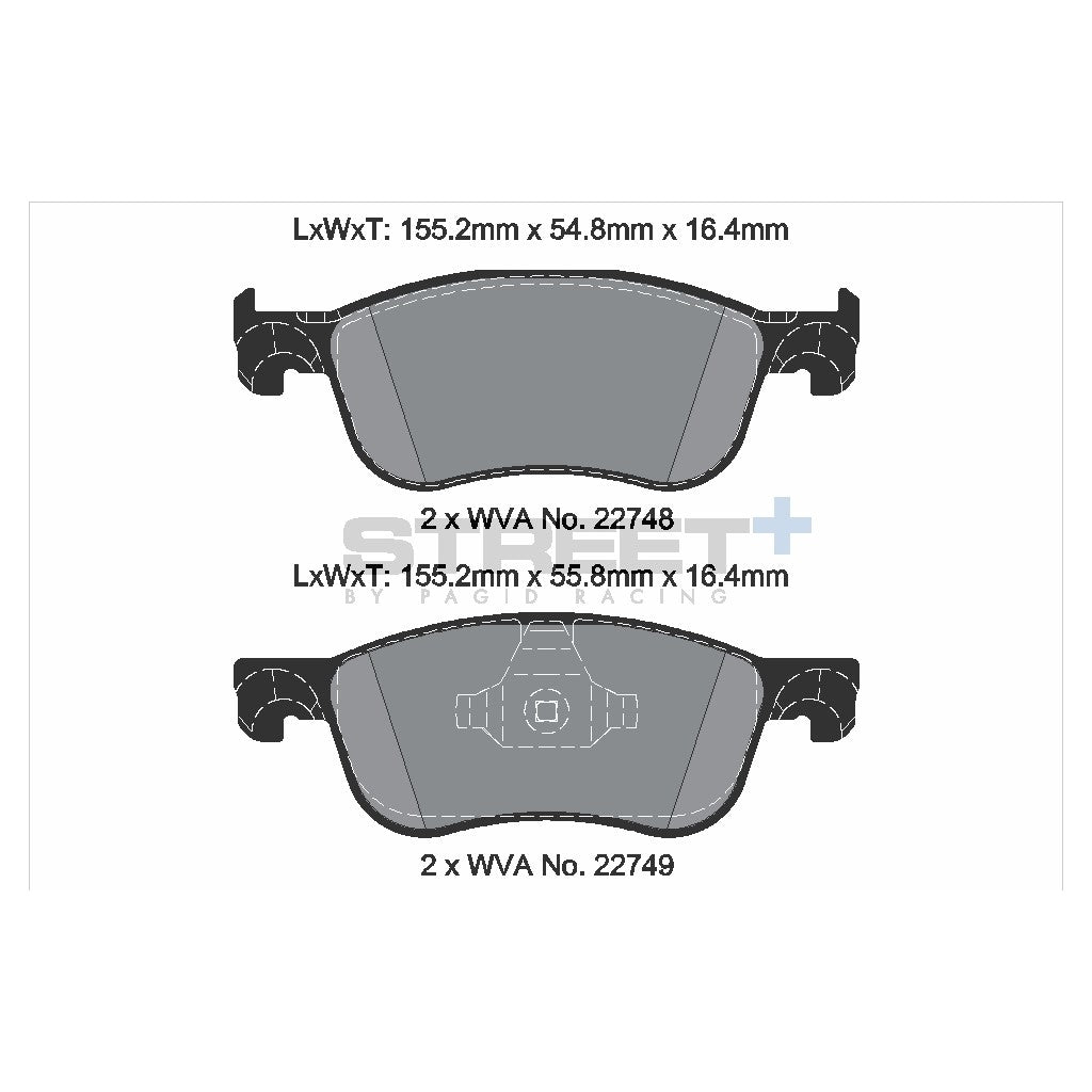 PAGID T8234SP2001 Front Brake Pads for STREET+ for FORD Fiesta VII 2017-2020 Photo-1